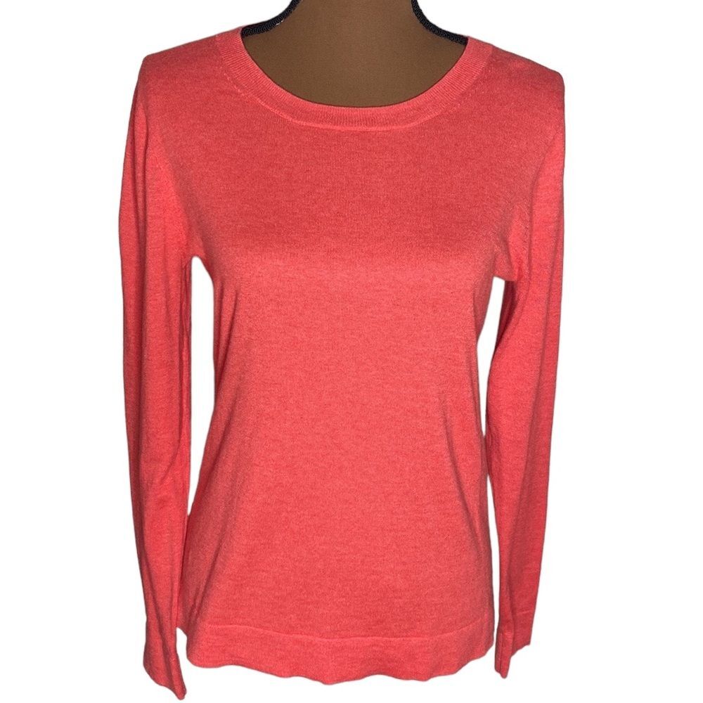 J. Crew Factory Teddie cotton red orange sweater size S